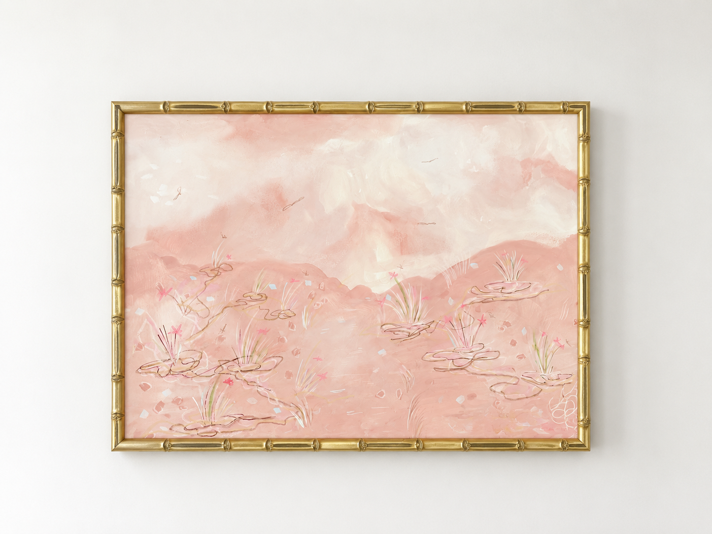 “Heavenly gate” framed in gold bamboo 41x31