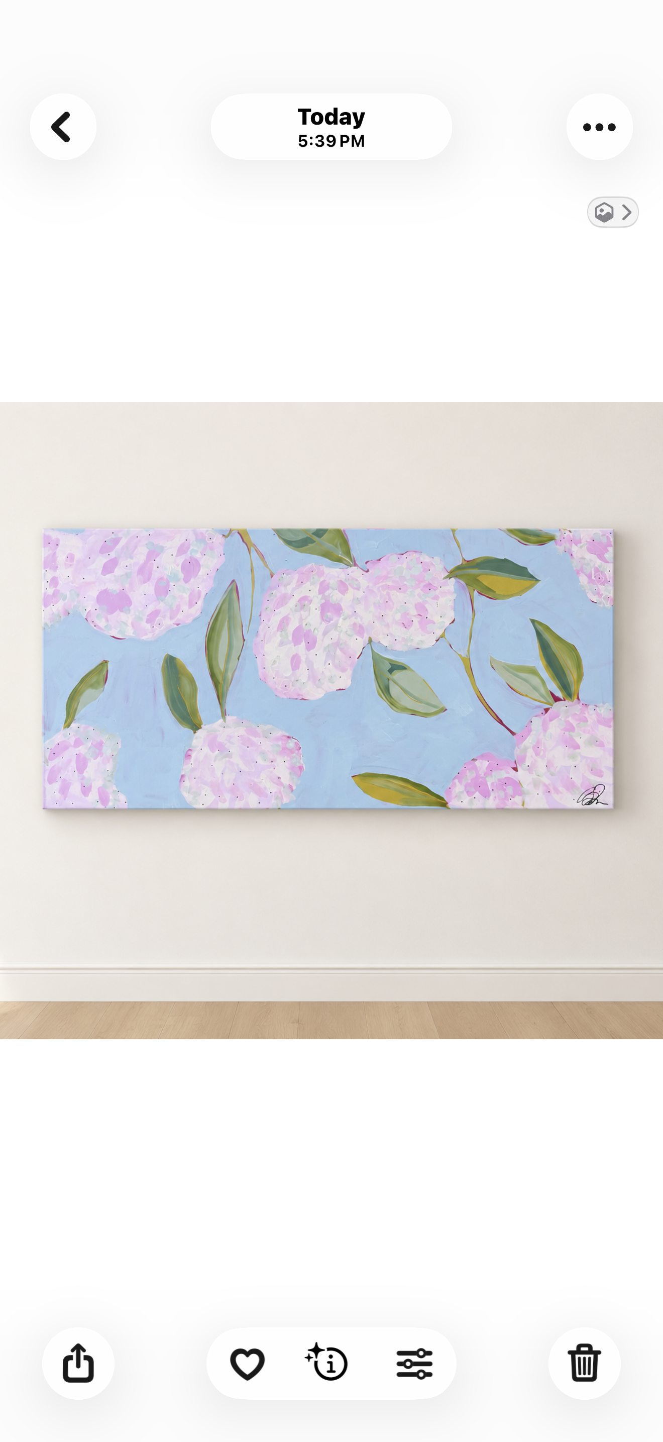 Hallie’s Hydrangeas 24x48 1” canvas