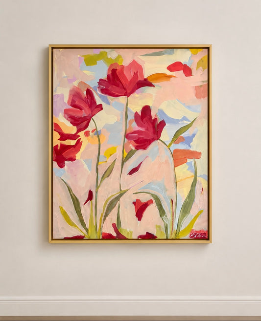 “Falling Petals” 24x30 Framed