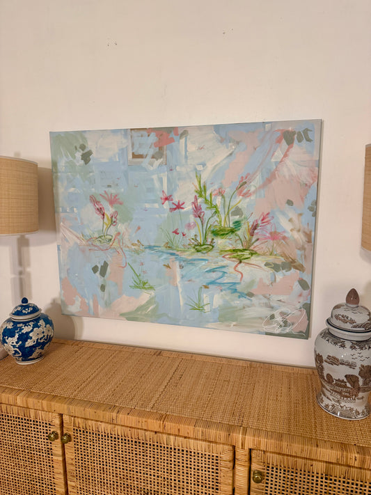 “Swamp Gardens” 40x30” Framed in thin gold