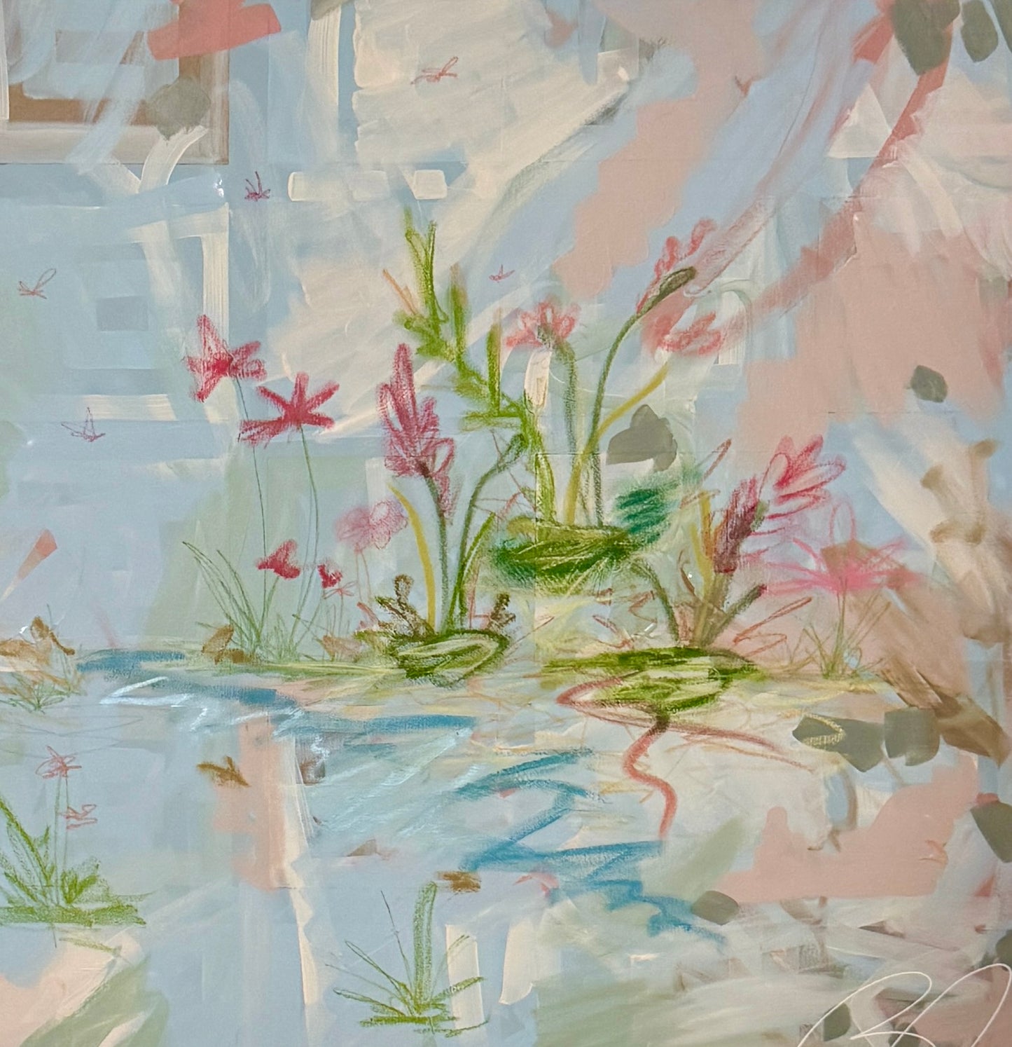 “Swamp Gardens” 40x30” Framed in thin gold