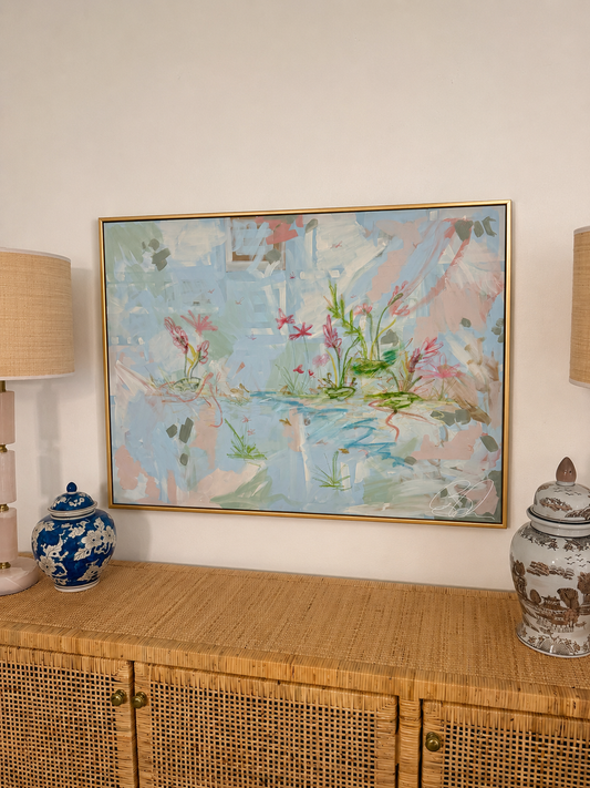 “Swamp Gardens” 40x30” Framed in thin gold