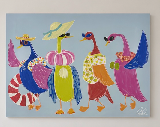 "Birds of Play" 36"x48"